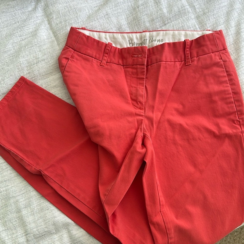 J. Crew Bennet Chino in Coral Size 0 LIKE NEW